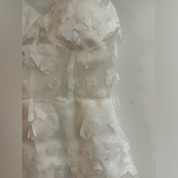 3D Flower Short Spaghetti Strap Party Gown A-line Tulle Homecoming Dress - Picture 7 of 11